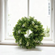 40 cm grote kunstmatige lente- en zomerbloemenkrans, duurzame decoratieve krans voor deur, muur en raam, geschikt voor Pasen, bruiloften en