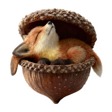 Fuchs-Waldtier-Eichel-Ornament, gemütliche Wald-Weihnachtsbaumdekoration, personalisiertes Tannenzapfen-Hängegeschenk – kompatibel mit