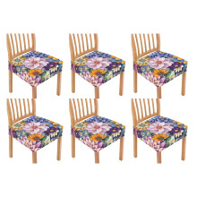 Capas protetoras para cadeiras de jantar com estampa floral mandala boho, conjunto de 6 peças, anti-sujeira, para cozinha.