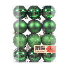24 bruchsichere Weihnachtskugeln, 3 verschiedene Ausführungen, 3 cm Durchmesser, für Weihnachtsbaum, Feiertage, Hochzeiten und Partys – passend