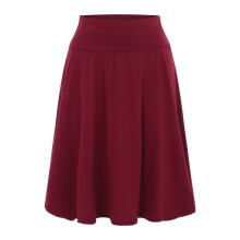Gonna midi svasata leggera da donna, tinta unita sfumata, con chiusura a strappo, taglie S-XXXL, taglie forti, rossa, XXXL