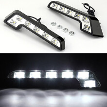 2 kpl autoon 6led12v päiväajovaloja erittäin valkoiset ajosumuvalot l-muotoiset led-merkkivalot yleismalliset lisävarusteet