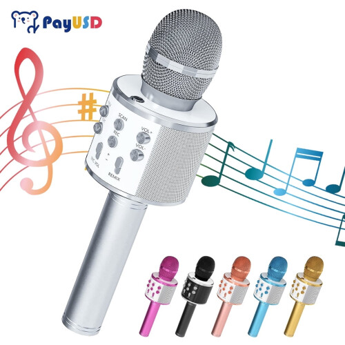 Wireless Bluetooth Karaoke Mic 5-in-1 Silver