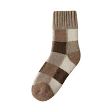 Slouchy Socks for Women and Men Khaki Mid-Calf Knit Socks