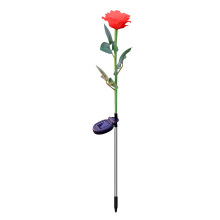 Luminária solar externa sem fio, LED, à prova d'água, para jardim, com simulação de rosa (uma cabeça)