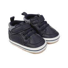Baby-Sneaker für Jungen und Mädchen, hohes Oberteil, weiche Sohlen, rutschfest, Kleinkind-Knöchelschuhe, Lauflernschuhe, Krabbelschuhe, blau, 6-9