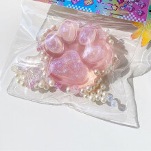 Håndlagde små kattepote-squishies for stresslindring, kawaii gjennomsiktige kattepote-taba-squishyleker