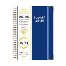 Agenda scolaire 2025-2026 (juillet 2025 – juin 2026), format journalier/hebdomadaire/mensuel, 15,7 x 21,6 cm, couverture transparente en