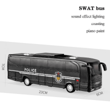 Stadtbus-Spielzeug für Kinder, Spielzeugfahrzeuge mit Lichtern und Musik, Mini-Automodell für Jungen und Mädchen, Geburtstagsgeschenk (Schwarz)
