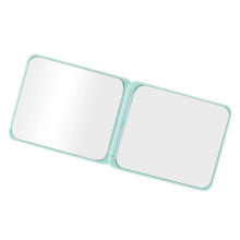 1 stuk vierkante compacte damesspiegel, cosmetische spiegel voor op reis, groene plastic glazen spiegel