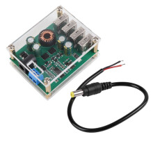 Stroomomvormers 7-60V naar 5V 5A step-down module, DC-DC-omvormer, 4USB step-down module voor mobiele voeding USB 5V-voedingsapparatuur