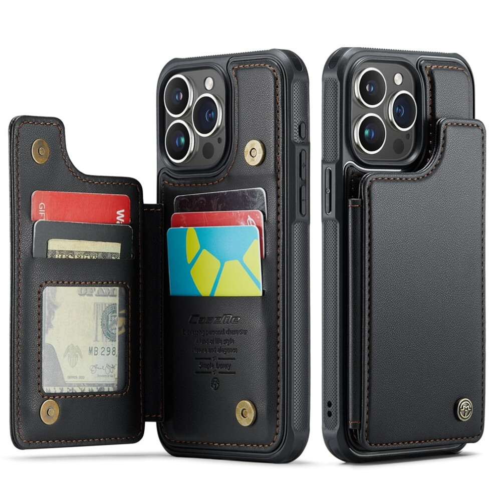 Caseme Leather Wallet Case For Compatible With Iphone 15 Pro MaxâRfid Blocking, Magnetic Clasp, Kickstand, Shockproof 9482726178095