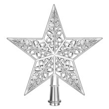 Silver Christmas Tree Star Topper Plastic 1 Piece