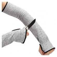 Armbeschermingshoes, snijbestendig, slijtvast, met open vingers.