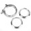 Abraçadeira de escapamento tipo V para ajuste de desempenho, abraçadeira tipo V de 2,5 polegadas em aço inoxidável 304 com flanges planas, 3