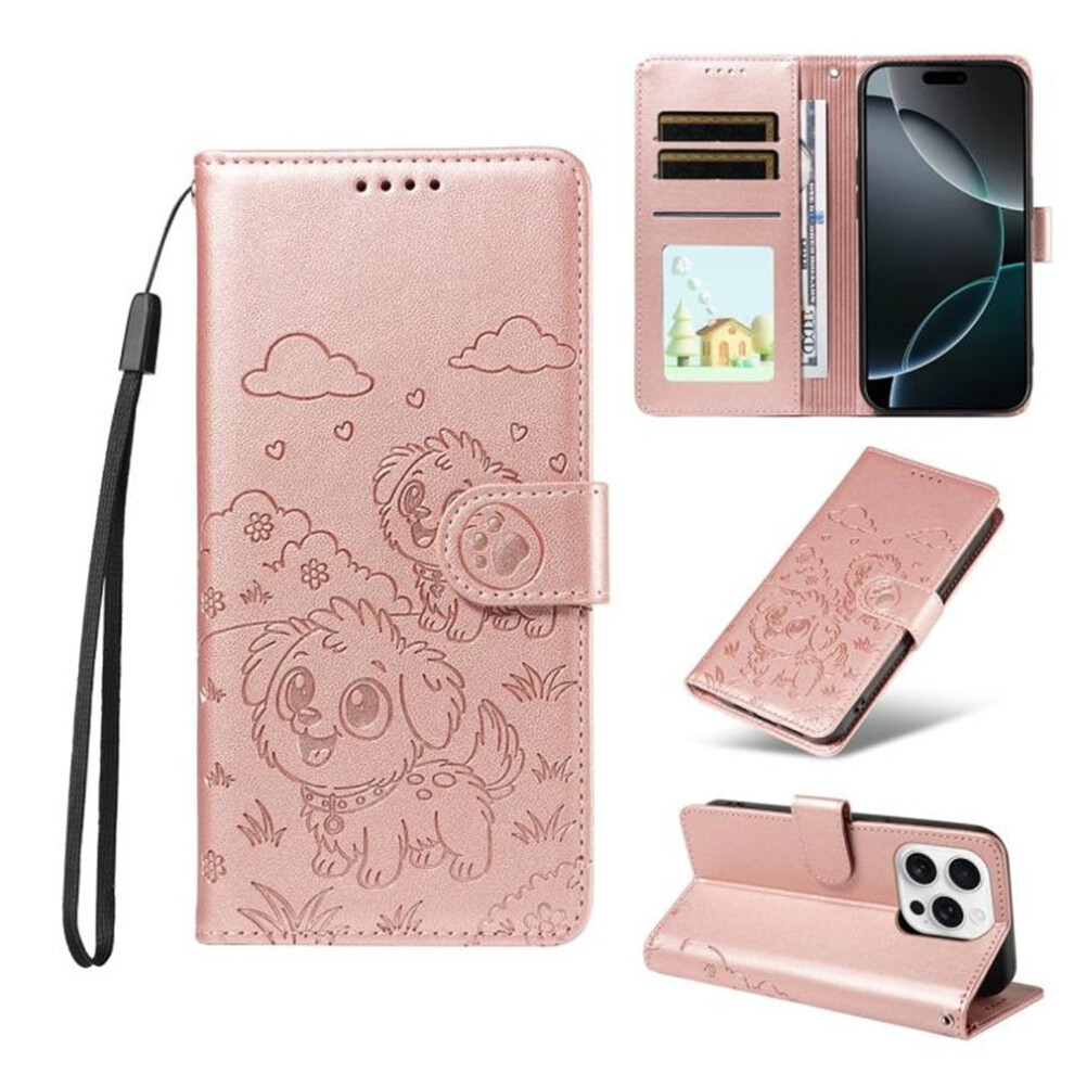 Leather Iphone 14 Pro Max Case With Rfid Wallet, Magnetic Clasp, Lanyard & Flip Stand Pink 9482726176848