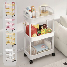 Carrito rodante de 3 niveles por menos de $5 – Organizador de almacenamiento móvil para cocina, baño y lavandería – Compatible con todo tipo