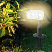 1 stuk buitenlamp op zonne-energie — 27,4 cm x 13 cm, waterdichte LED-tuinlamp met kleurverandering en verstelbare hoek, IP44 voor tuinpaden (D)