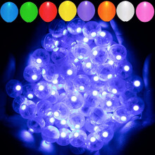 100 guirlandes lumineuses blanches pour ballons, lampes LED rondes étanches, alimentées par piles, pour ballons en latex, décorations de