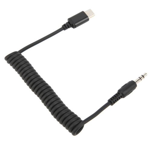 Work with Wireless Mic, USB-C to3.5mm Microphone Cable Featuring90Degrees L-Shaped Plugs and Compact and Lightweight Design, Tangle-Resistant 1
