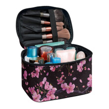 Reisetui voor cosmetica met kersenbloesemdesign, duurzame make-up organizer, plat opvouwbaar, perfect als cadeau voor vrouwen, vriendin, lerares of
