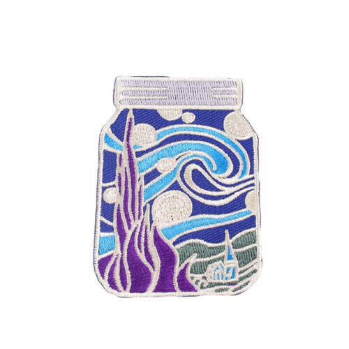 Ysmzzmsy 1 PCS Waves Iron On or Sew On Embroidered Waves Patch Bottle Patch
