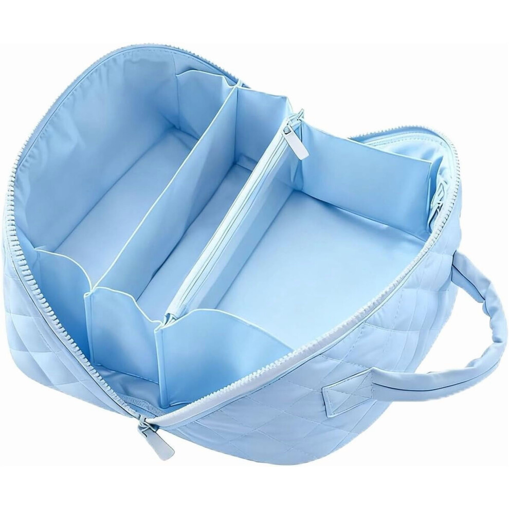 Petition Makeup Bag for Women â Wide-Open Lay-Flat Toiletry Organizer with Dividers, Travel-Sized & Water-Resistant