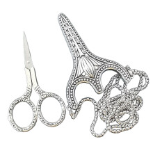Vintage Embroidery Scissors Necklace - Antique Sewing Tool With Holder For Fabric Cutting, Craft Accessory With Chain