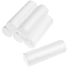 Conjunto de 6 cilindros de espuma branca para artesanato, ideais para centros de mesa personalizados em festas de fim de ano.