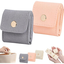 Mini Velvet Jewelry Bag with Snap Closure, Multi-Compartment Storage for Rings, Earrings, Necklaces – Compatible with Travel