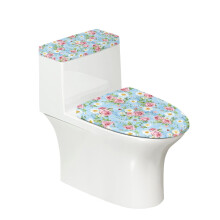 Ensemble de housse de siège de toilette en polyester Rose Daisy pour salle de bain, réglable, facile à nettoyer et lavable en machine, en forme de