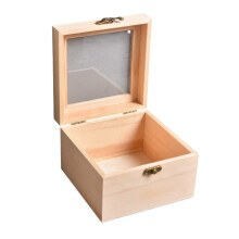 Quadratische Aufbewahrungsboxen aus Holz mit Scharnieren, ideal als Aufbewahrungsbehälter für Bastelartikel, Geschenke, Staubschutz oder Schmuck.