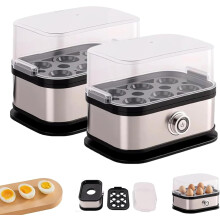 Sunny Side Master Egg Cooker – 6-Egg Electric Poacher, Stainless Steel, for Soft/Medium/Hard Boiled Eggs & Omelettes