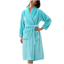 asdoklhq Satin Robe for Women Leisure Flannel Pajamas Bathrobes Sleeping Gowns Couple's Home Clothes Light Blue XL
