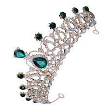 Toddler Birthday Crown Kids Crown Green Rhinestone 1Pcs 5.1X5.1X2.4In