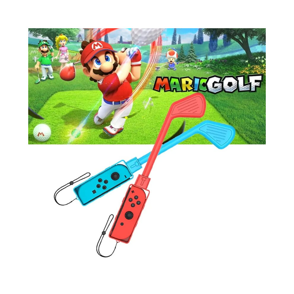 Golf Culb For Switch Joy-Con Controller, Sports Game Accessories For Mario Golf-Super Rush - 2 Pack (-Red) Blue/Red 9353595692220