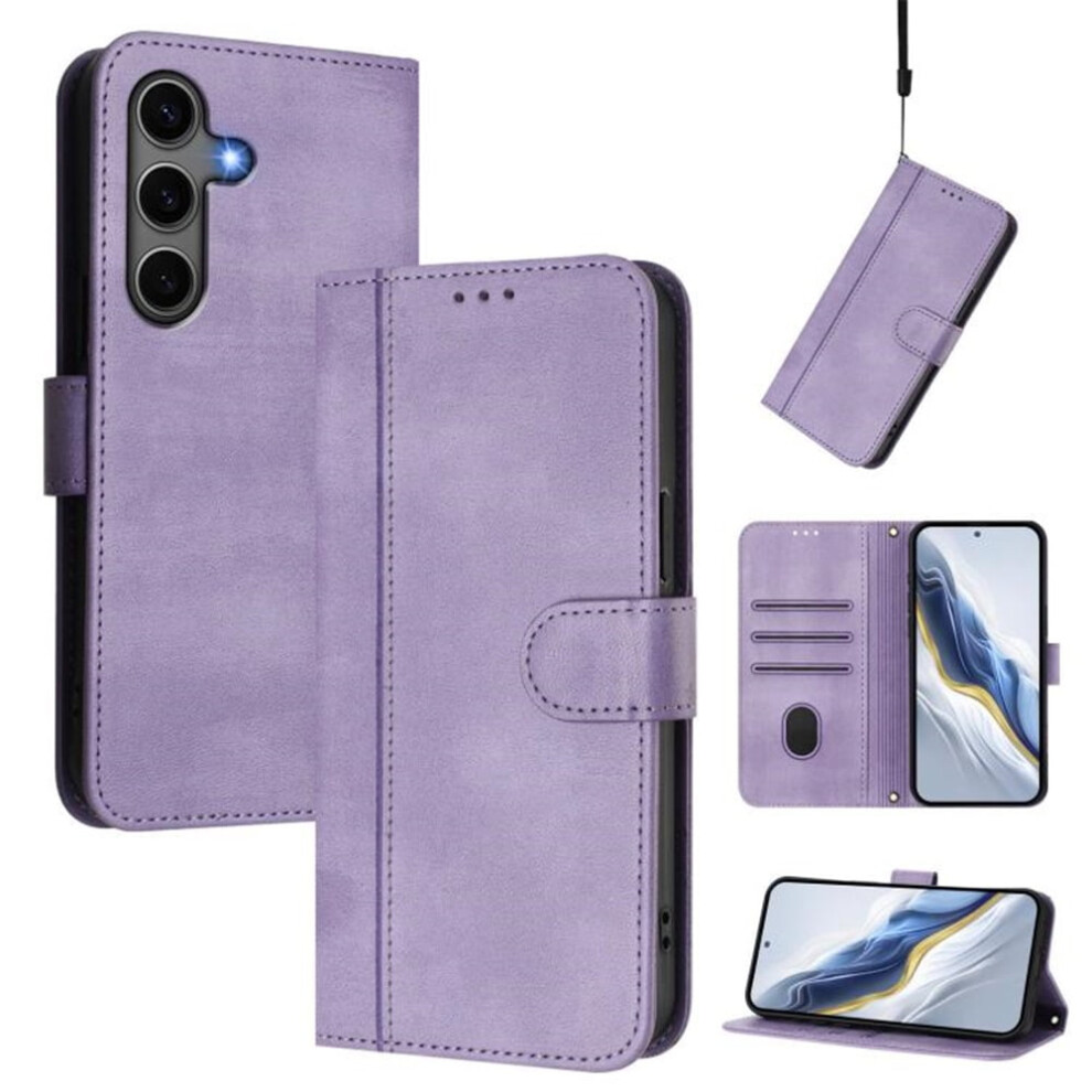 Compatible With Samsung Galaxy S24+ 5G/S25+ 5G 6.7" Wallet Case Â Flip Leather Tpu, Card Holder, Wrist Strap, Shockproof, Purple 9353595692688