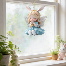 Easter Angel Pendant Acrylic Winged Bunny Ear Girl Ornament