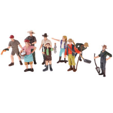 9 Pieces People Figurines Colorful Tiny People Farmer Characters Standing Pose Toy for Kids