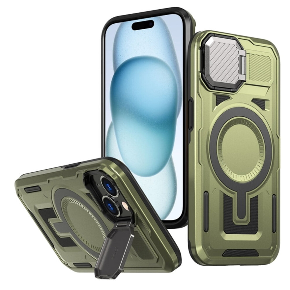 Magsafe Iphone 15 Case Rugged Military-Grade 6.1 Inch Green 975221346131