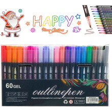Dreamy Sparkle Dual-Line Contour Pen, Self Outline Markers with Fast-Drying Ink, Long-Lasting Dual Pen for Drawing, Coloring, DIY Crafts
