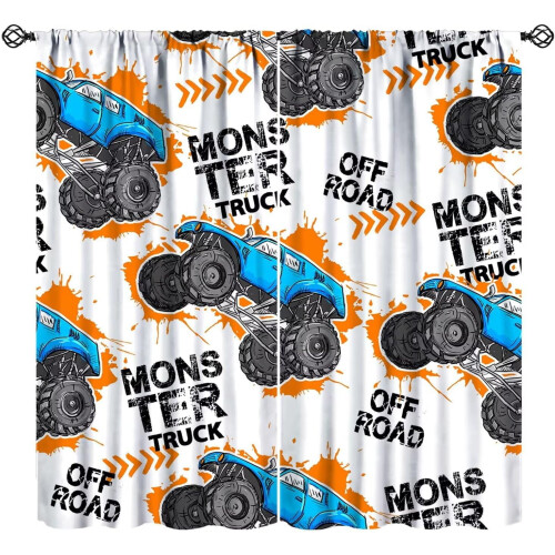Κουρτίνες συσκότισης Monster Truck με σχέδιο αγωνιστικού αυτοκινήτου σε μπλε χρώμα