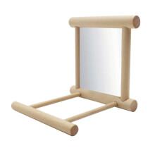 Wooden Pet Toy Mirror Fun Toy For Cockatiel Parrots Small Birds Parrot Toys Pet Parrots Climb Accessories