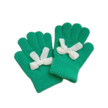 Kids Winter Gloves for Boys Girls Warm Wool Lined Gloves Toddler Thermal Knitted Mittens Green Free Size