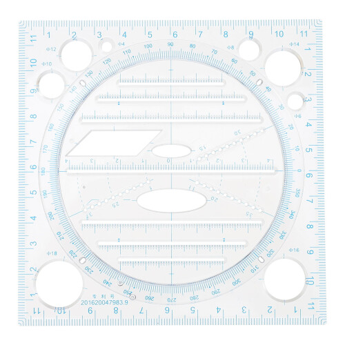 unbranded Drawing Ruler Multi-functional Tools Artificial Multifunction Blue