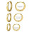 O-Shaped Zircon Micro Stud Earrings 6-Pair 1