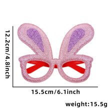 Glitter Bunny Ear Glasses – Easter Party Photo Prop, Spring Accessory for Women & Kids, Compatible with Easter Themes
