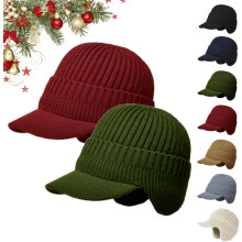 Cozy Head Beanie, Cozyhead Beanie with Elastic Warm Ear Protection, Soft Fuzzy Wool Knitted Hat with Brim for Winter Wear