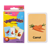 Educational Flash Cards for Toddlers & Preschoolers – 108 Double-Sided Laminated Cards (3.11x4.65"), Fruit/Veggie Words, Spill-Proof, Cute Cartoon