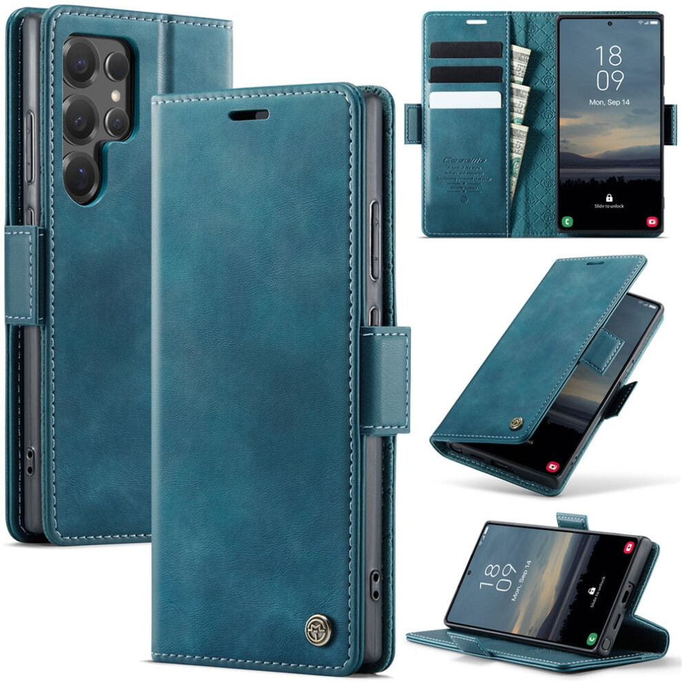 Caseme Calf Leather Wallet Case For Samsung Galaxy S25 Ultra 6.9" Â Rfid Blocking, Magnetic Closure, Card/Cash Slots, Kickstand, Shockproof 9353595694798